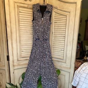 Roz&Ali black/white animal print jumpsuit